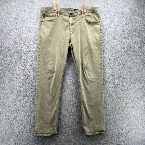 Adriano Goldshmied Pants Green 36x32 Jeans The Graduate Tailored Leg Casual Mens - Picture 2 of 16
